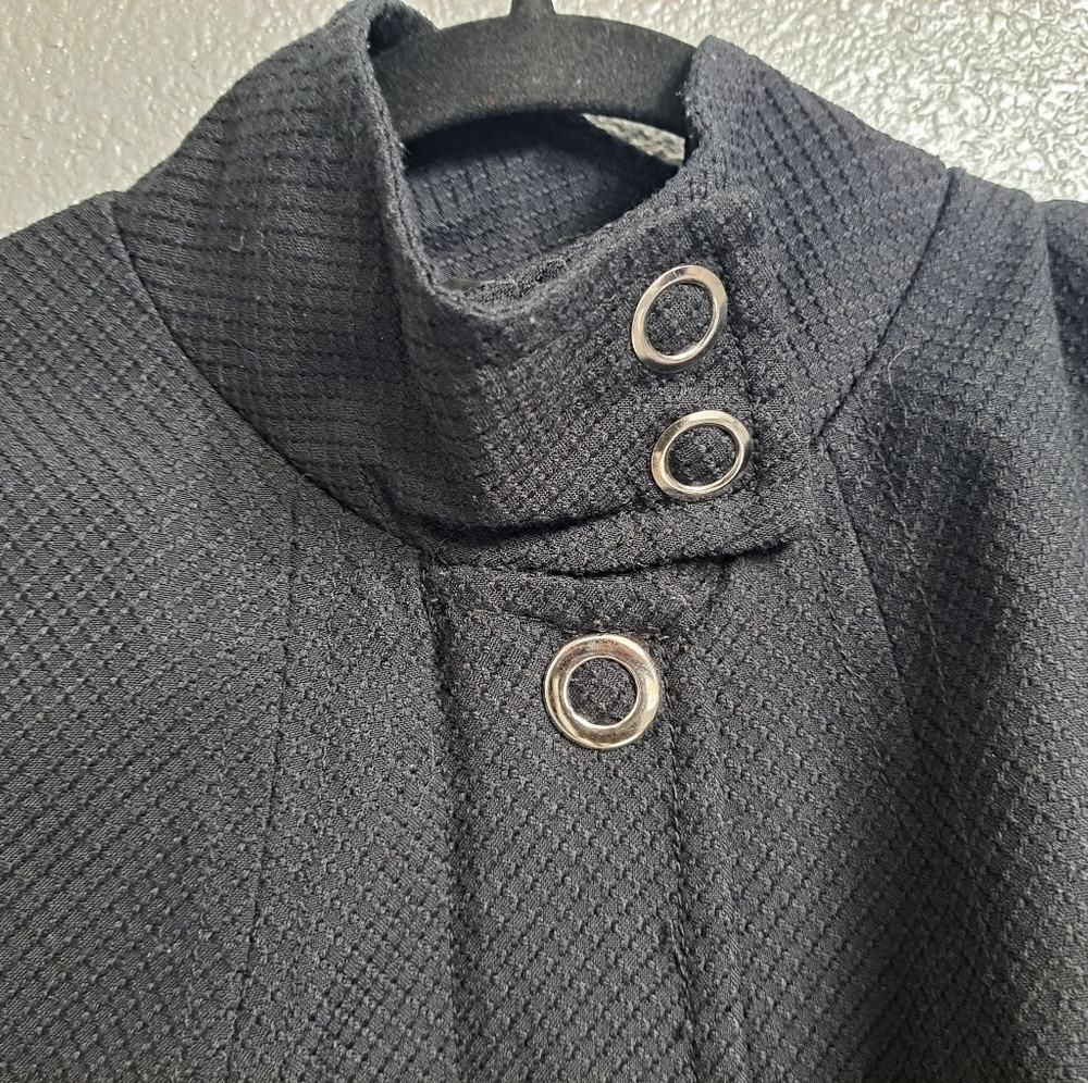 apt 9 Black Textured Cropped Zip Up Jacket Size M - Picture 11 of 13